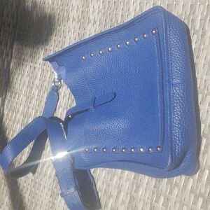 Rebecca Minkoff Blue Studded Leather Shoulder Bag